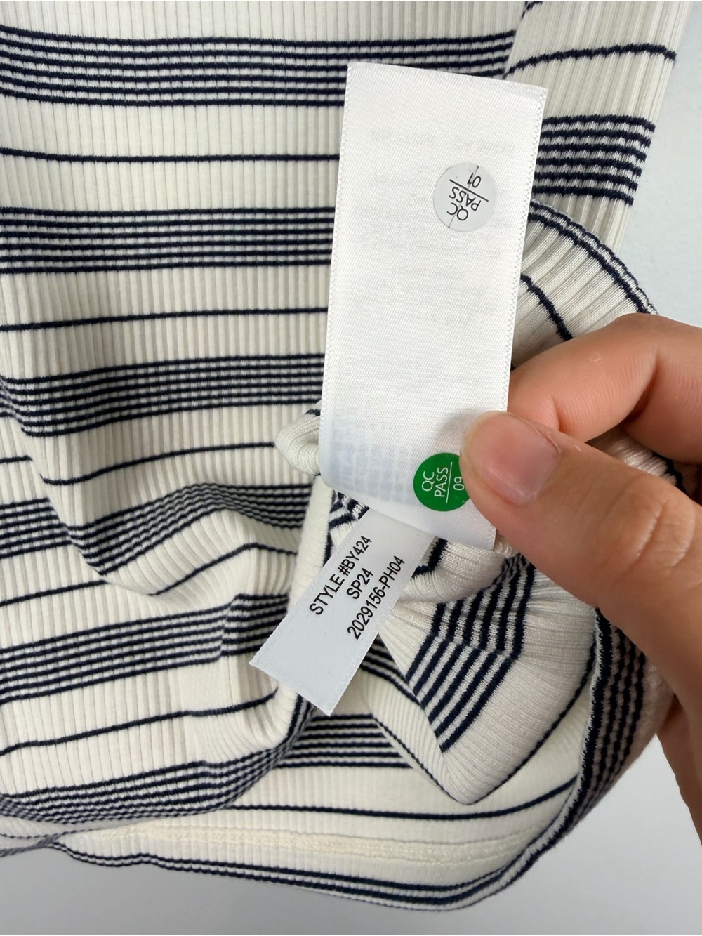 J. Crew Ruffle Sleeve Stripe Ribbed top size medium - Picture 4 of 6